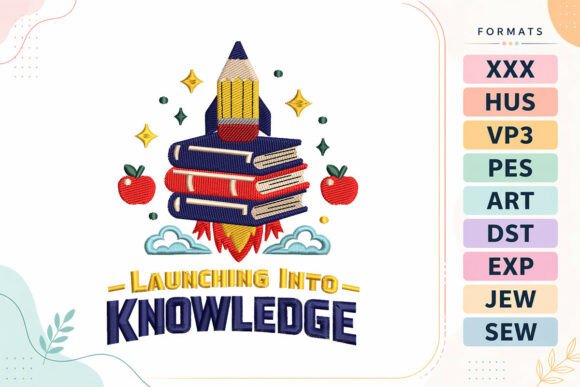 Back to School Books Quote: Transforming Education into Embroidered Art