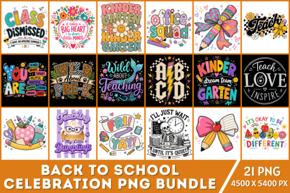 Back to School Celebration PNG Bundle