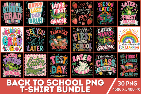 Back to School PNG T-shirt Bundle