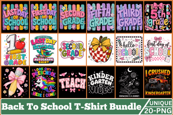 Back to School T-Shirt PNG Bundle
