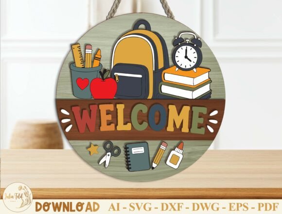 Back to School Welcome Sign SVG