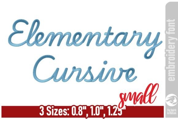 Elementary Cursive Embroidery Font - S