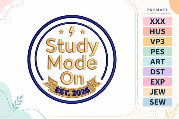 Embrace the Academic Vibe: Why the 'Study Mode On' Embroidery Design is a Back-to-School Essential