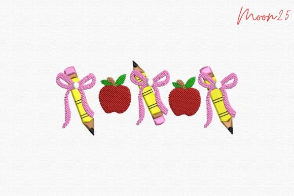 Embracing the Timeless Symbolism of Teacher Apples and Pencils in Modern Embroidery Art