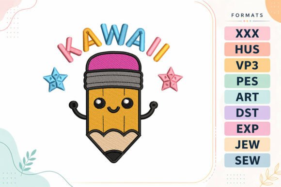 Injecting Joy into the Classroom: The Appeal of Kawaii Pencil Back to School Embroidery