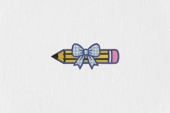Pencil and Bow Back to School Embroidery