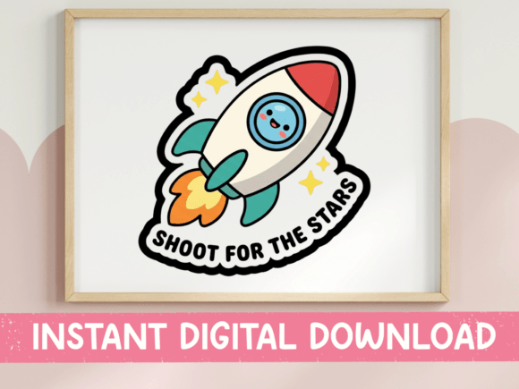 Shoot for the Stars Rocket Sticker