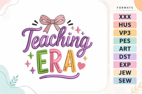 Teaching Era Back to School Embroidery Design